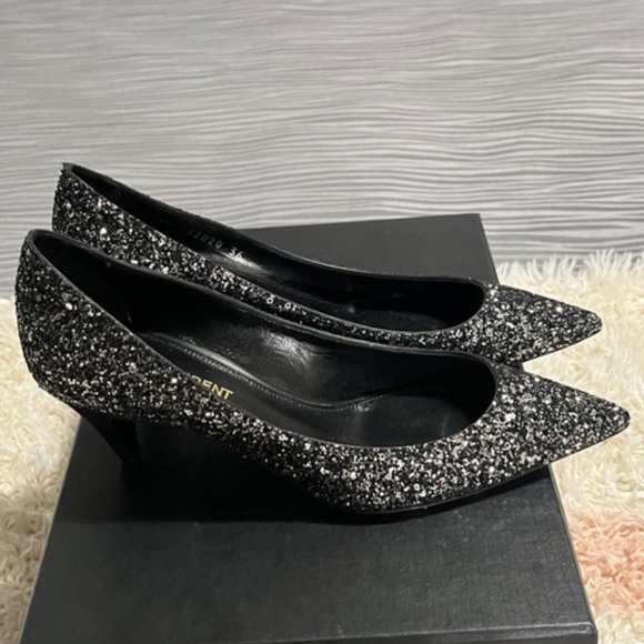 New Authentic SAINT LAURENT Glitter Pump - Picture 7 of 12